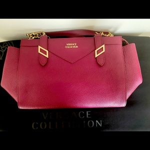 Wine Versace Collection Medium Shoulder Bag